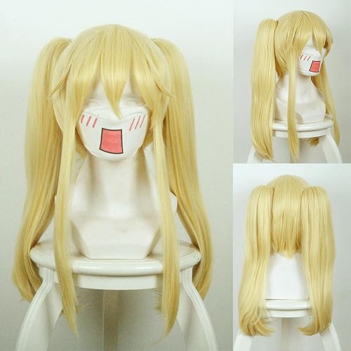 Miniatura 3 de Uearlid 19.7 in Dorado claro Kakegurui Compulsivo Jugador Mary Saotome peluca de pelo sintético Cosplay Pelucas Anime Cosplay peluca fiesta de