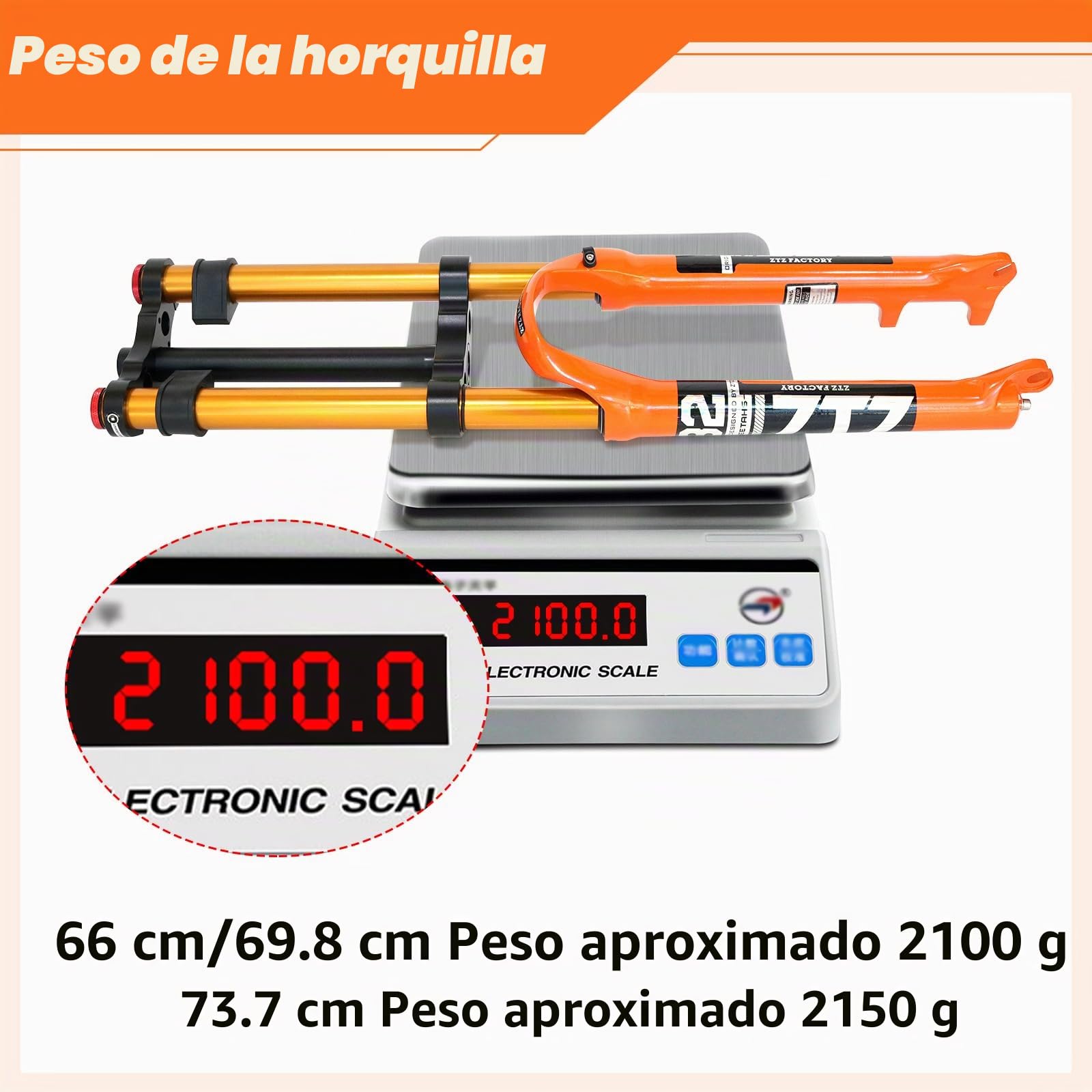 Horquilla de Suspensión de Bicicleta 26/27.5/29" para Bicicleta de Montaña DH Aire Doble Hombro Descenso Amortiguador Tubo Recto Amortiguador de Bicicleta Ultraligero Ajuste de Rebote
