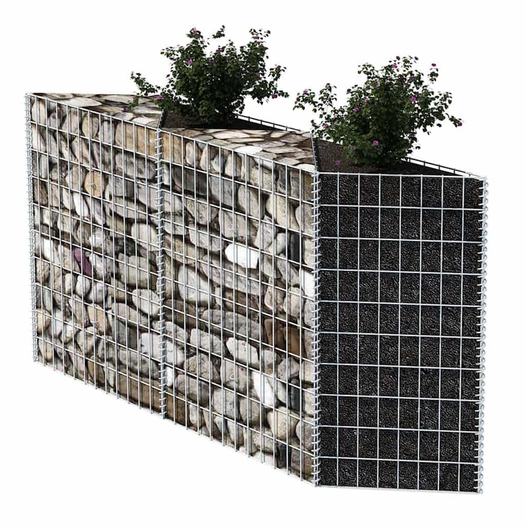 vidaXL Gabbione in Rete Fioriera Acciaio 120x30x100 cm Giardino Orto Rialzato