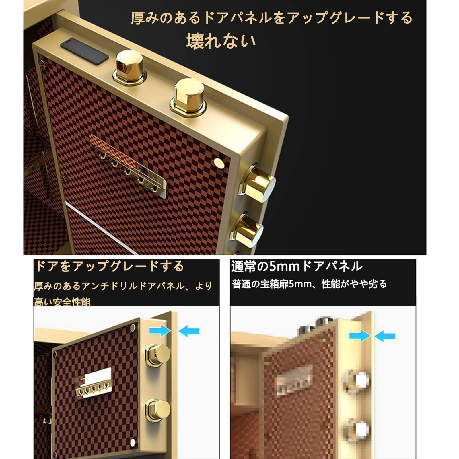 Amazon.co.jp: 金庫 家庭用 耐火金庫 耐火・耐水金庫 保管庫 防犯金庫