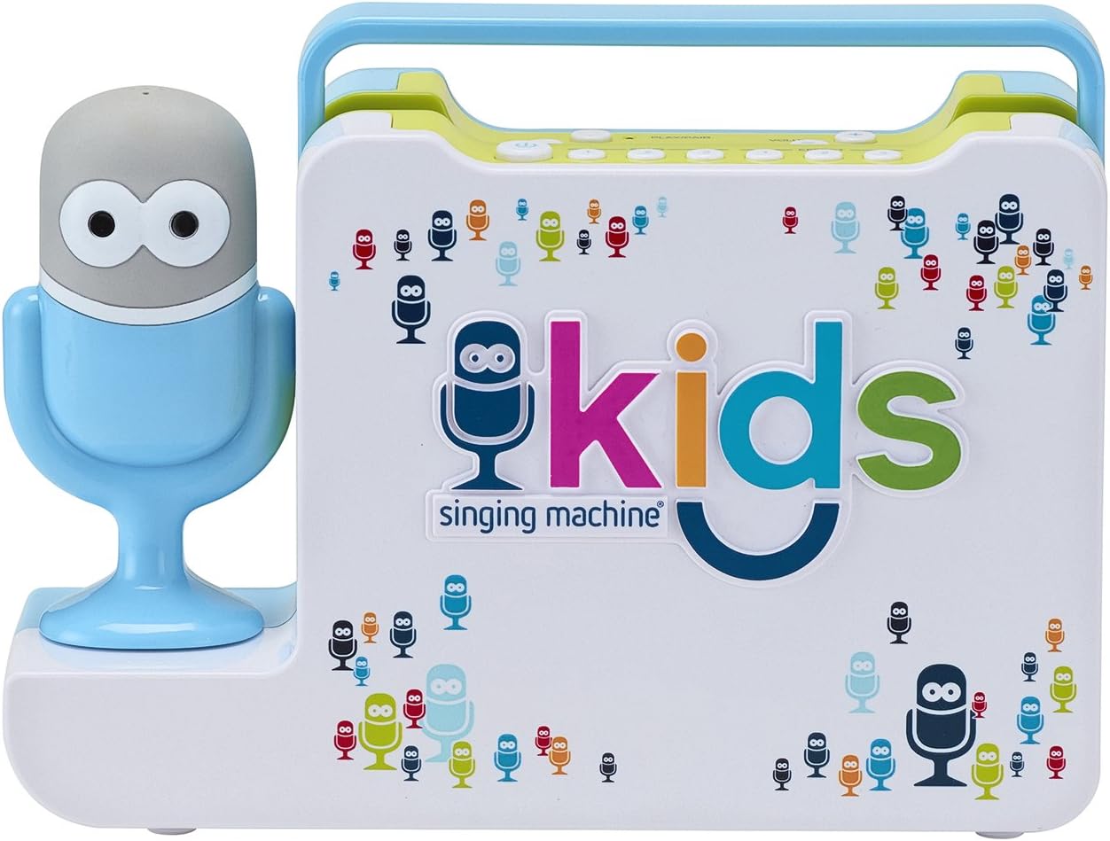 Singing Machine Kids Portable Bluetooth Sing-Along Speaker with Mic Guy Wired Microphone (SMK480M)