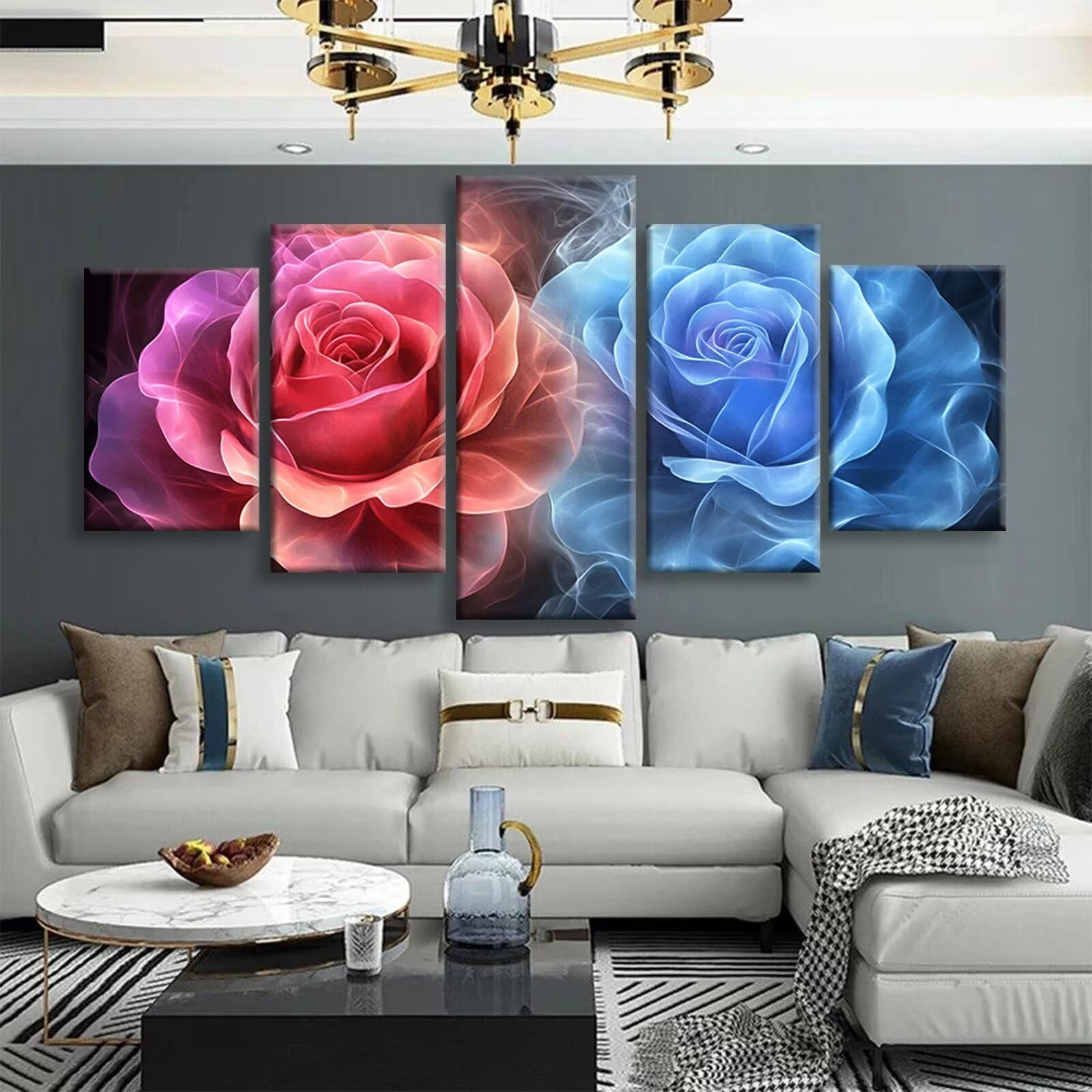 Dream Diamond Art 5D Diamond Painting Rose 5-pak DIY kryształowe zestawy artystyczne dla dorosłych pełne kwadratowe wiertła sztuka i rzemiosło dla dorosłych zestaw mozaikowy do dekoracji ścian domu