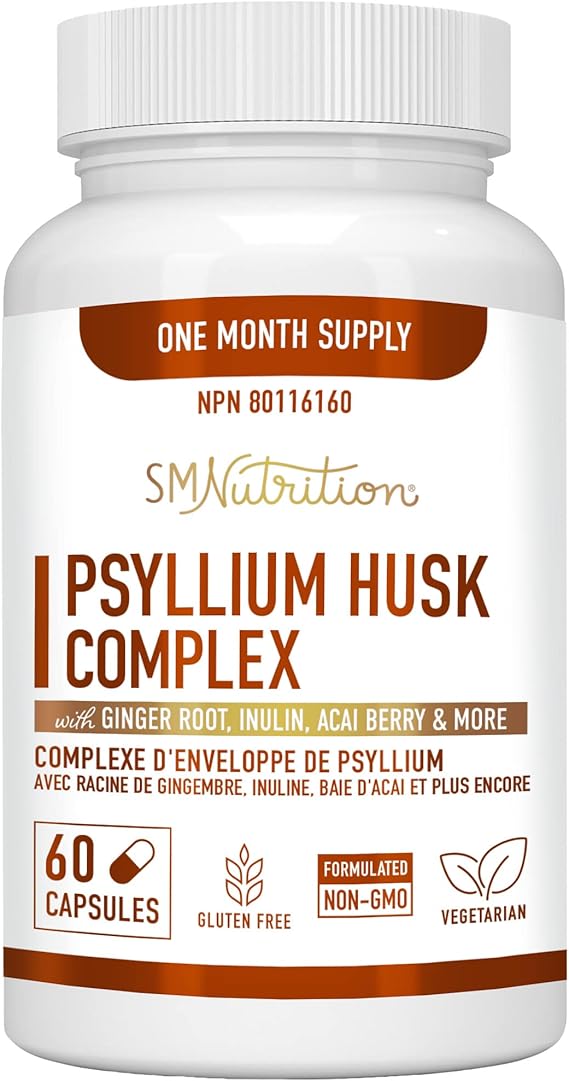Psyllium Husk Capsules Premium Soluble Fibre Supplement Psyllium
