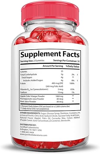 Miniatura 2 de Justified Laboratories Paquete de 2 gomitas Simpli Health Keto ACV de fórmula avanzada de 1000 mg de vinagre de sidra de manzana formulado con jugo