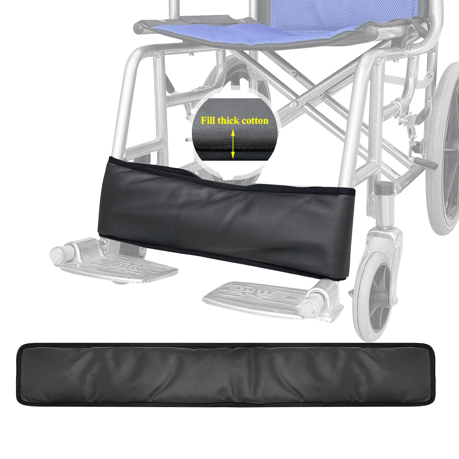 Reposapiés para silla de ruedas, soporte para piernas, cinturón de seguridad, correa transportadora, correas ajustables para pantorrillas para personas con discapacidad, almohadilla acolchada para