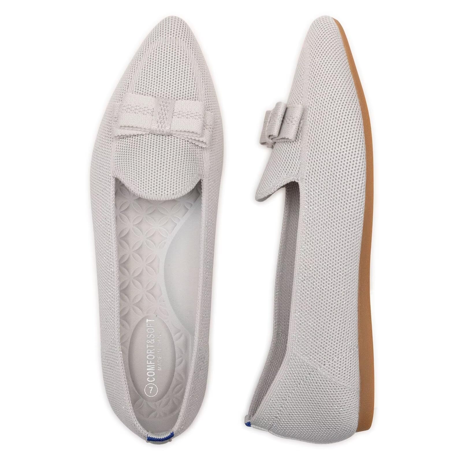 Frank Mully Ballerine Piatte Slip-on in Maglia da Donna - Décolleté con Punta Rotonda