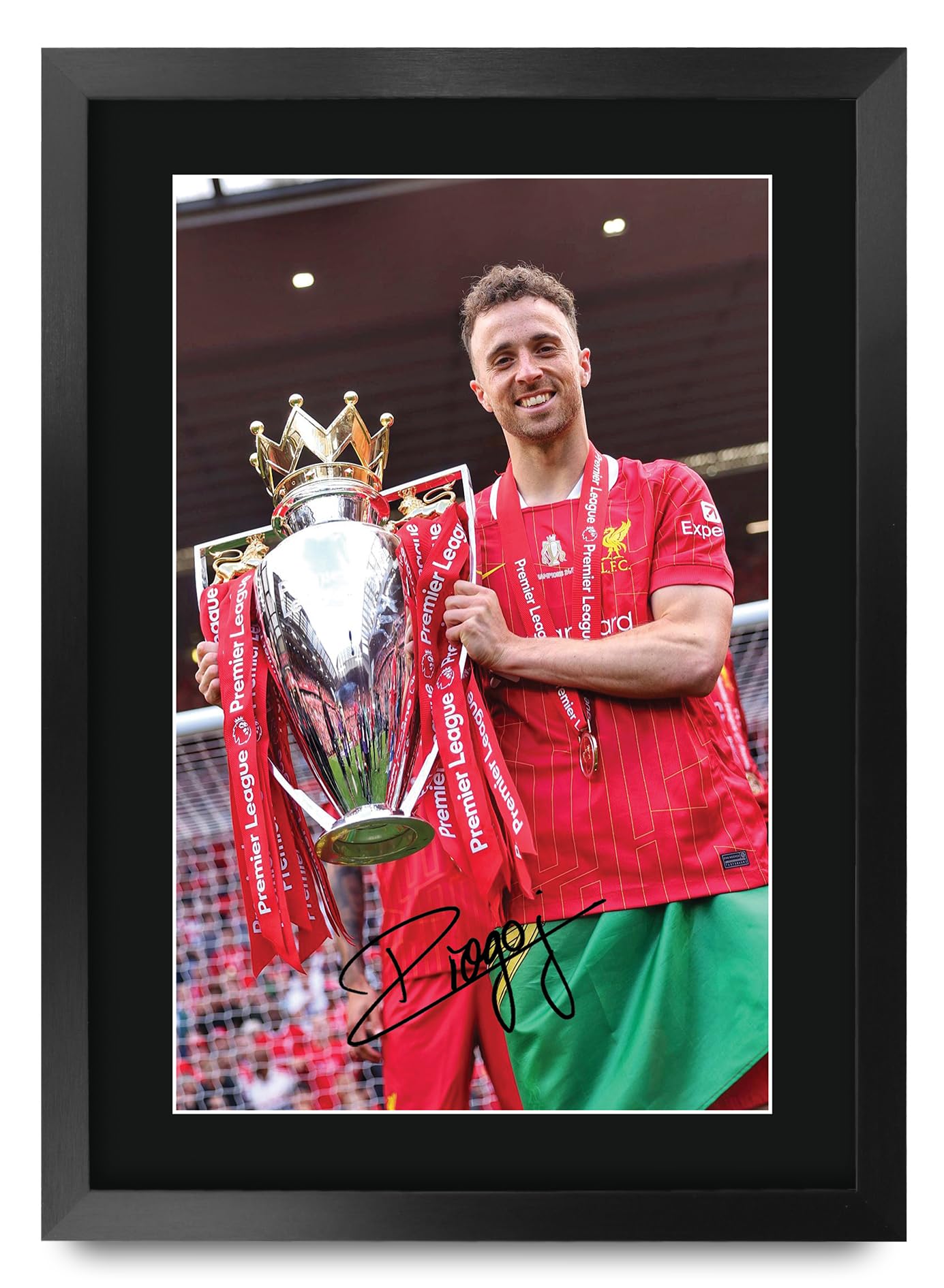 HWC Trading Diogo Jota Liverpool Gifts Printed Signed Autograph Picture for Football Fans and Supporters (ID-000034) - A3 Framed