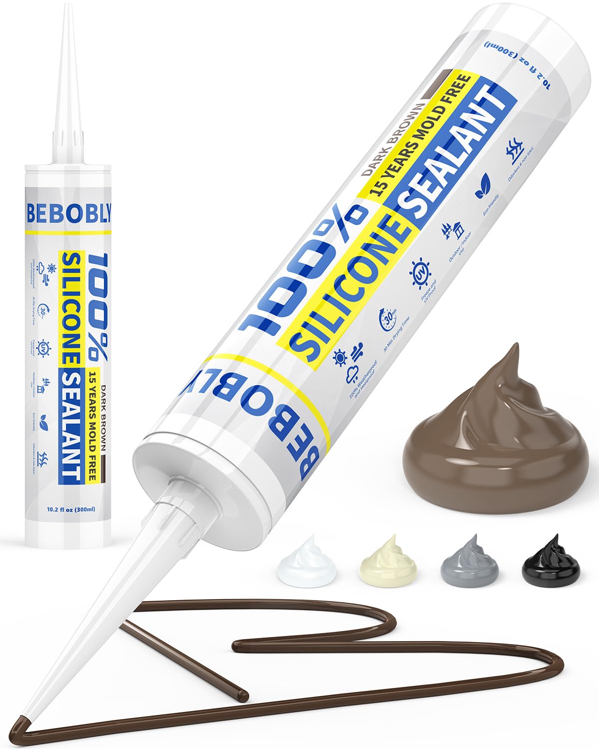 BeboBLY Silicone Caulk - 4 Pack, Waterproof Sealant -9