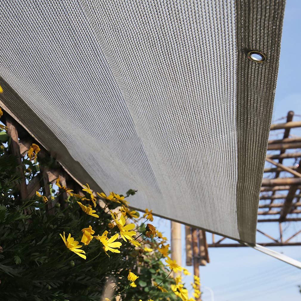 HDPE-Sonnenschutztuch | Grau, alle Größen, Hof: 90 % atmungsaktiv, Kupferschnalle, D-String(3x3m/9.8x9.8ft)