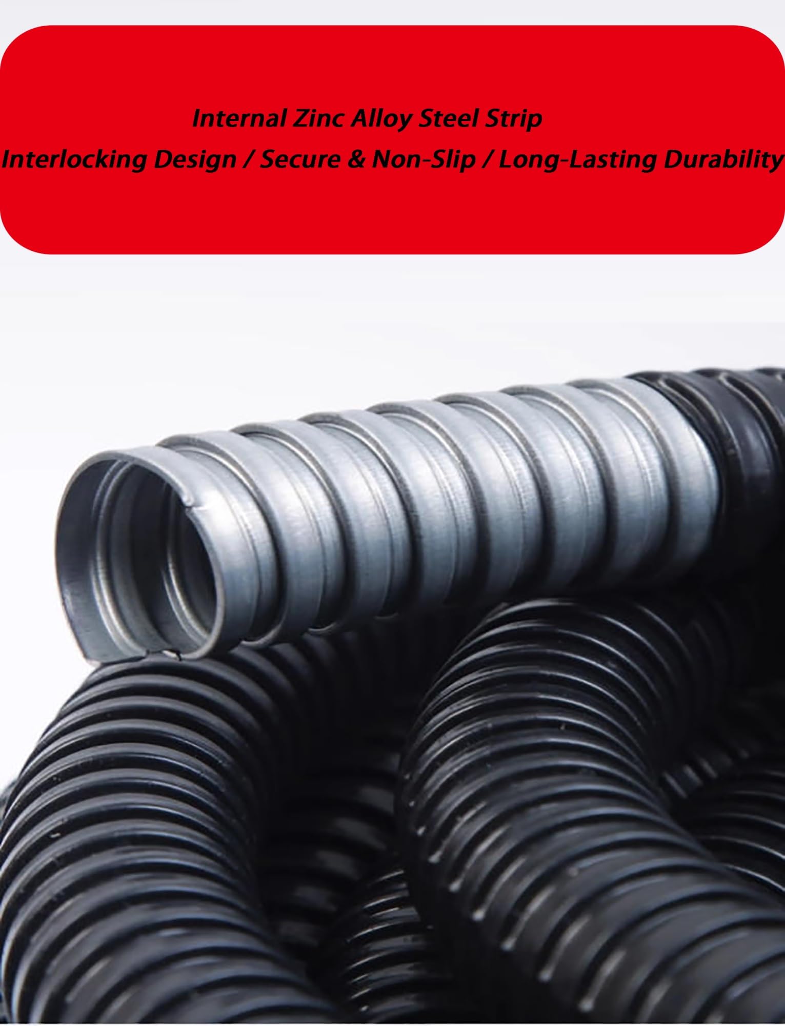 Conducto de metal flexible – Tubo corrugado eléctrico recubierto de PVC para protección de cables, apto para ferrocarriles y locomotoras, longitud 5 m
