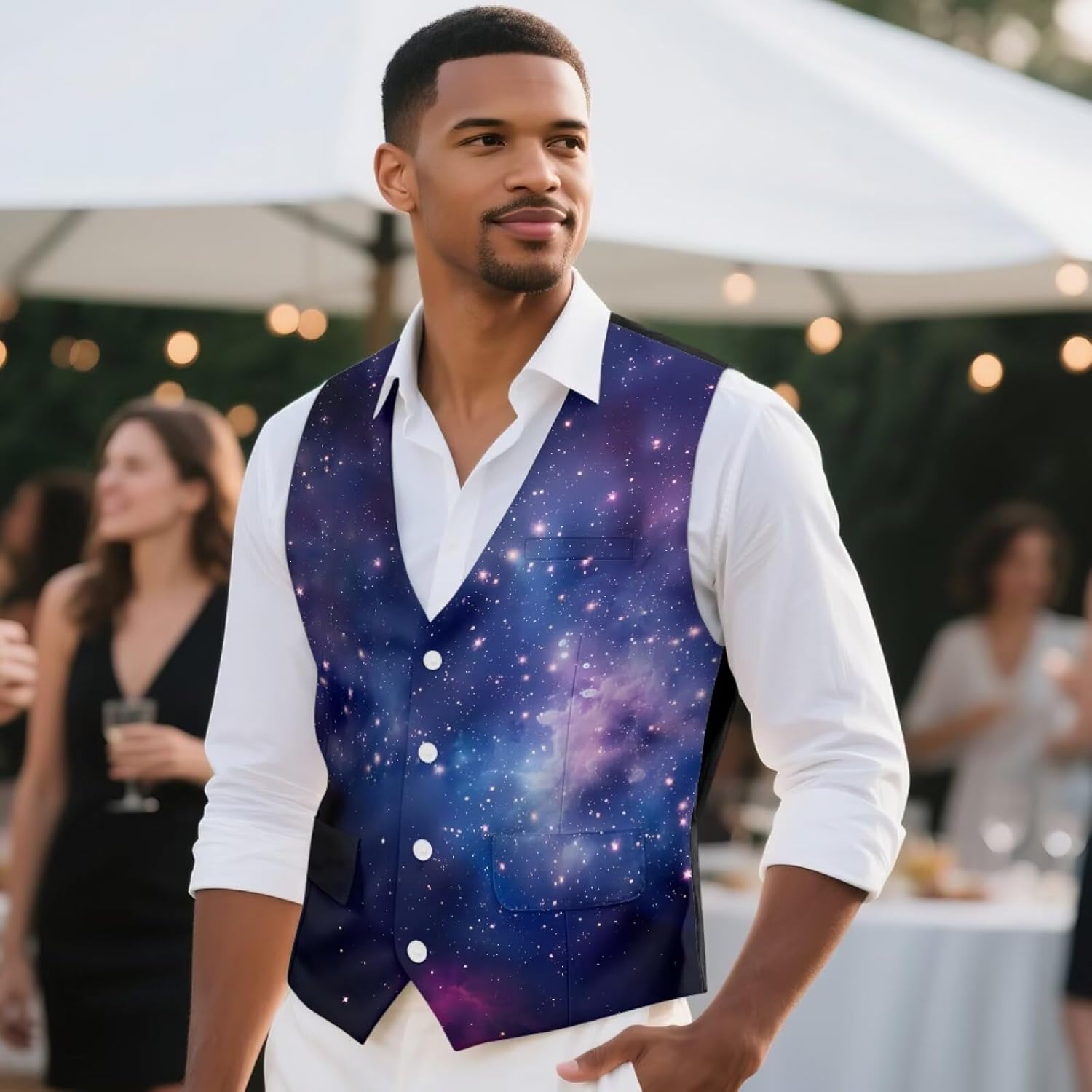 Suit Jacket Men Sleeveless Men's Dress Vest with Pockets Slim Fit Waistcoat Going-out Jacket Daily Clothes