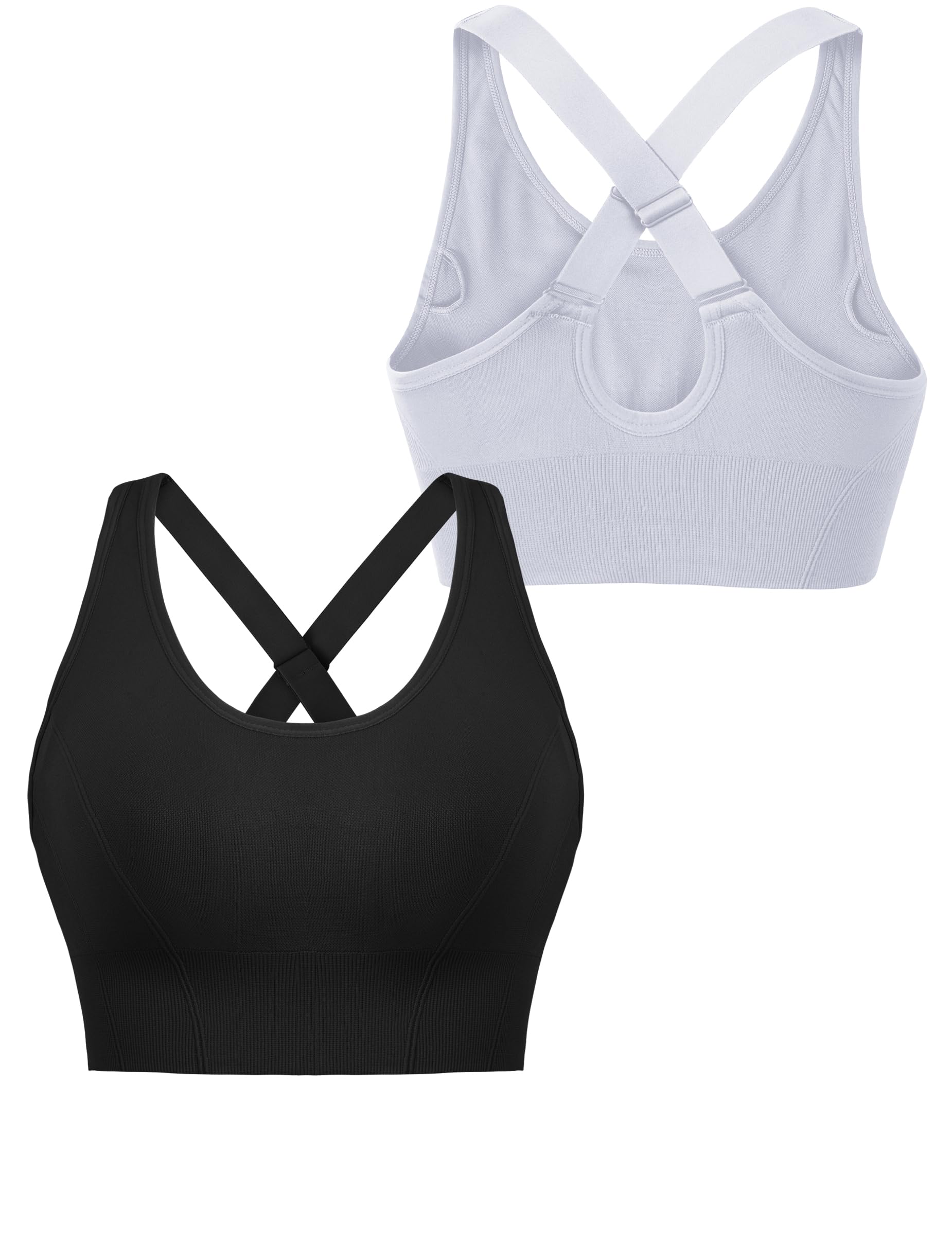 Litherday Damski biustonosz sportowy z wysokim uderzeniem bez fiszbin krzyżowy sportowy top do jogi fitness push up z wyjmowanymi wkładkami S-XXL