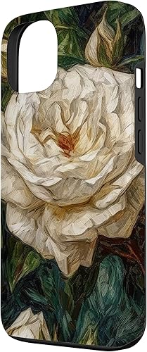 Vista 2 de Funda para iPhone 13 Van Gogh Art White Flower White Roses