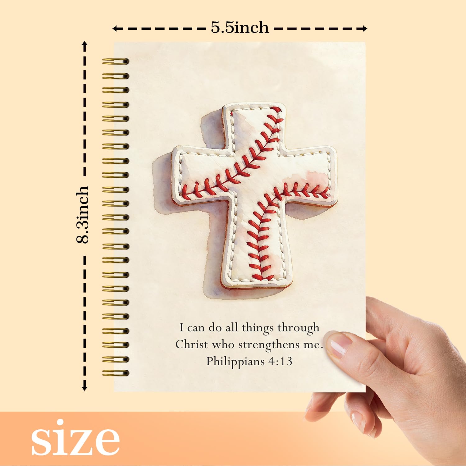 Taccuino cristiano con tema baseball, regalo cristiano per uomini, note della chiesa, diario biblico per ragazzi e bambini, regalo biblico per la preghiera, materiale scolastico, libro dei