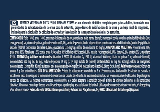 Foto 5 de 6 de Advance Veterinary Diets Urinary Stress, Pienso para Gatos para la Protección de las vías urinarias, 7,5kg