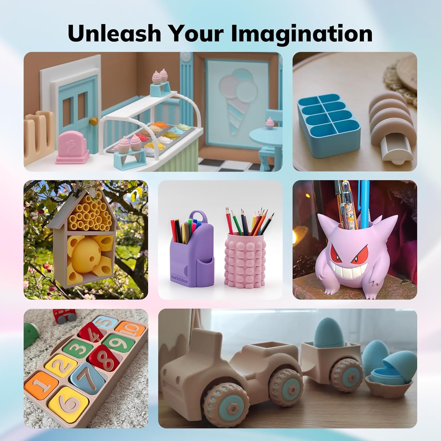 AMOLEN 3D Printer Filament Bundle, PLA Filament 1.75mm