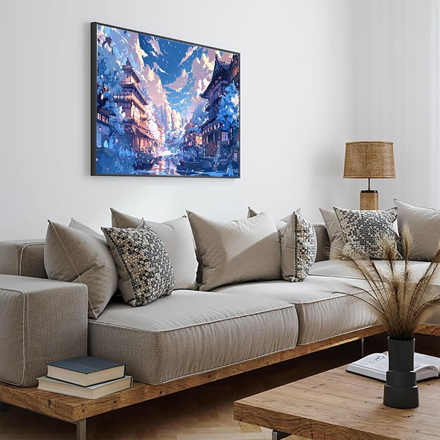 Malen Nach Zahlen Die Architektur, Malen Nach Zahlen Erwachsene Landschaft Acrylmalerei Set, Rahmenlos Malen Nach Zahlen Kinder ab 10 Jahre Mädchen Kunsthandwerk Geschenk, Home Wall Deco 80x160cm W-6