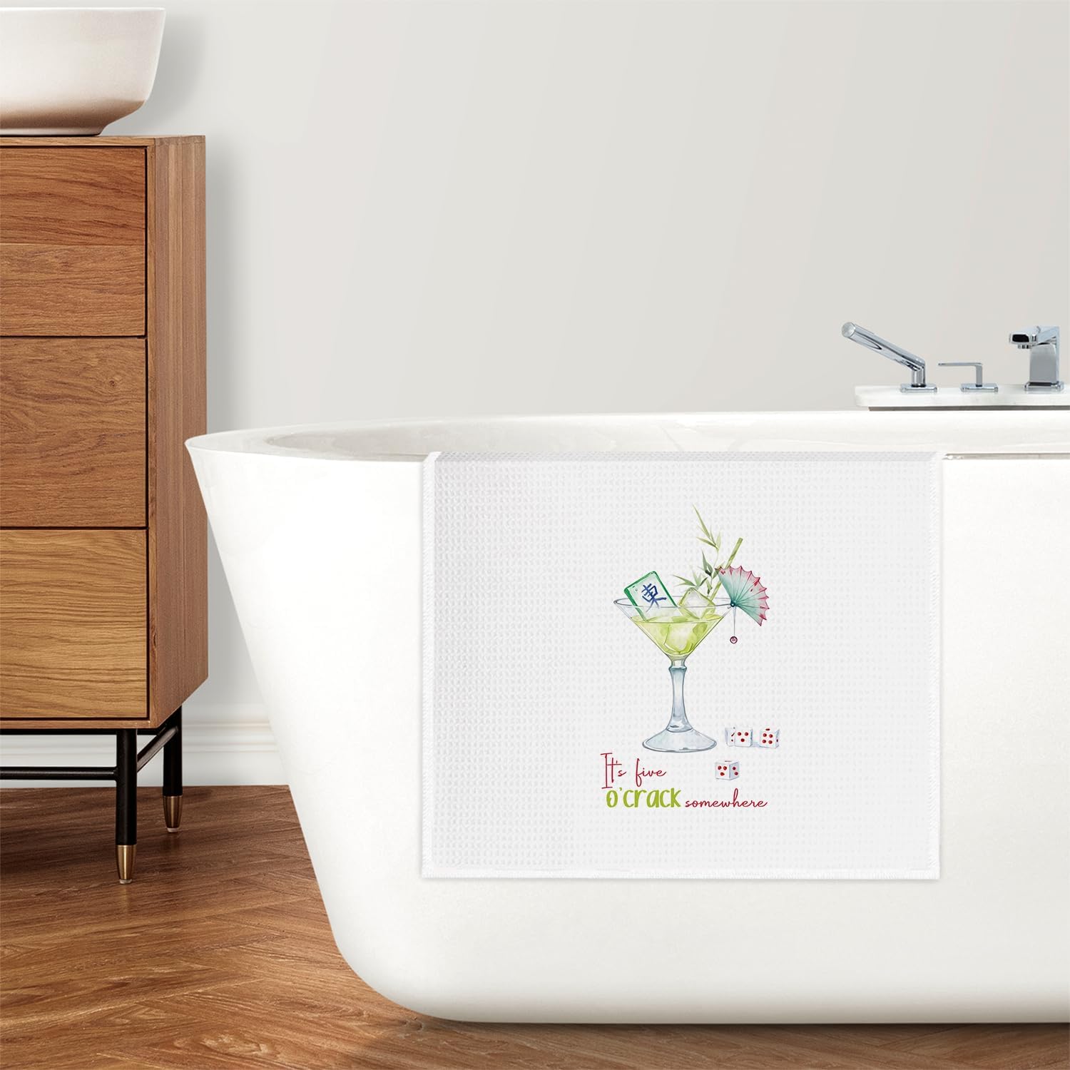 Funny Mahjong Cocktail Gifts Kitchen Dish Towels for Women Girls Mahjong Lovers, Mah jongg Cocktail Party Hand Tea Towels for Bar Kitchen Bathroom Decor,16x24 Inches - Image 5