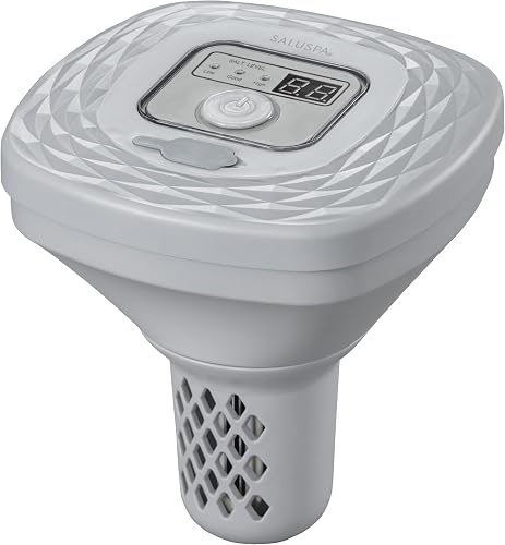 SaluSpa Hydrogenic 0.5 G/H Saltwater Chlorinator | Floating Rechargeable Saltwater Chlorinator for Pools & Hot Tubs up to 369 gal. | Battery-Operated with One-Touch Controls | Includes Test Strips