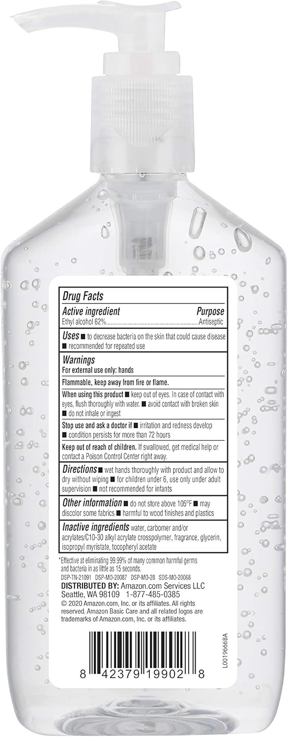 Amazon Basic Care - Original Hand Sanitizer 62%, 12 fl oz (Pack of 6) - Image 3