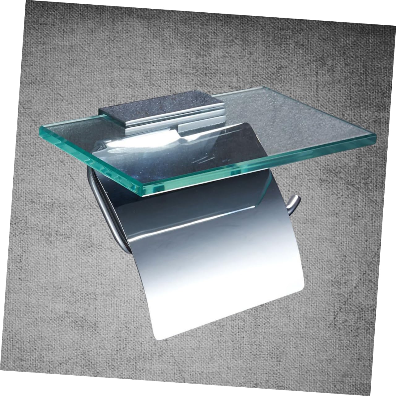 Porta Rotolo Carta da Parete in Vetro e Rame con Coperchio