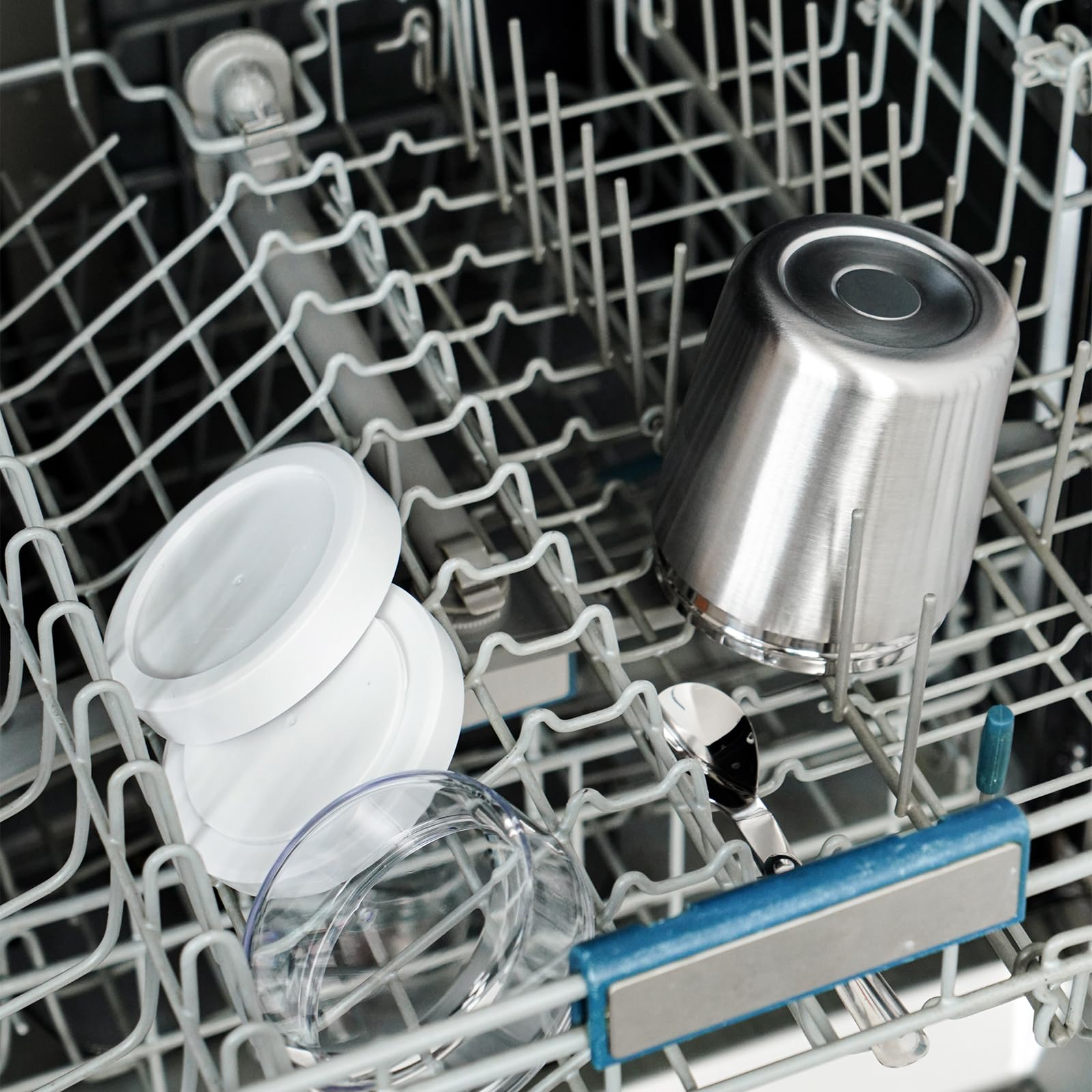 Bakpoco 2-in-1 abnehmbarer, isolierter Lebensmittelbehälter, 479 ml, Suppen-Thermo für heiße Speisen, Kinder und Erwachsene, mit 190 ml Snackbehälter, Edelstahl, isolierter Lunchbehälter mit Löffel