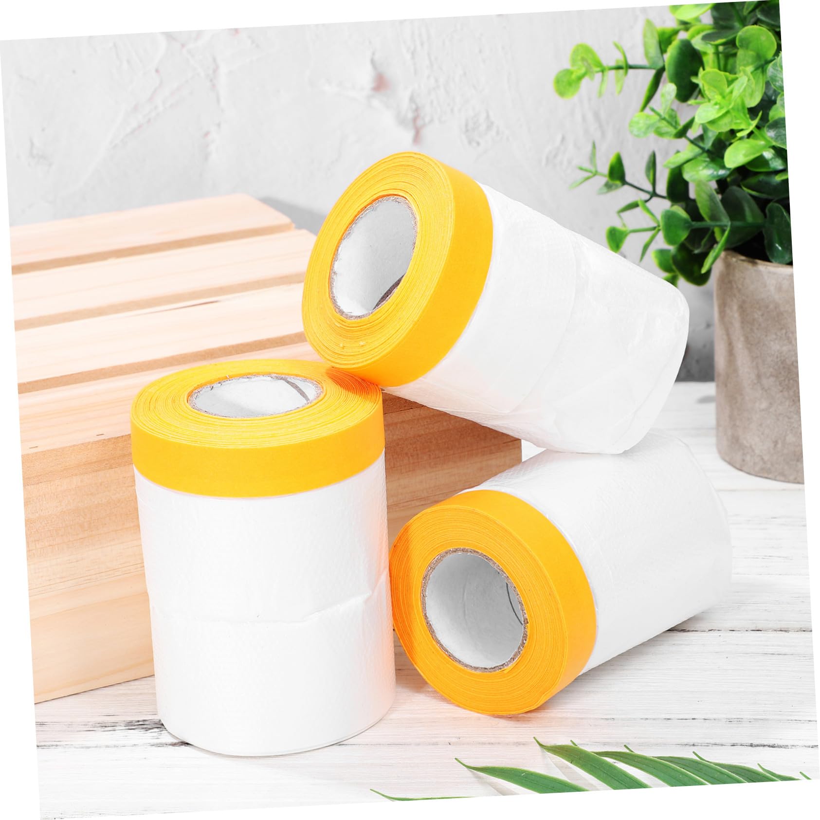 Supvox Abdeckpapier Klebebandfolie 6 Rollen (30cmx30m 55cmx25m 55cmx30m) Transparent Abdeckfolie zum Schutz von Autolack Möbeln Boden Malerarbeiten