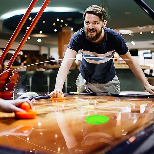 Miniatura 7 de Coopay Empujadores de hockey de aire y discos de hockey de aire más gruesos, asas de portería, accesorios de repuesto para mesas de juego (4