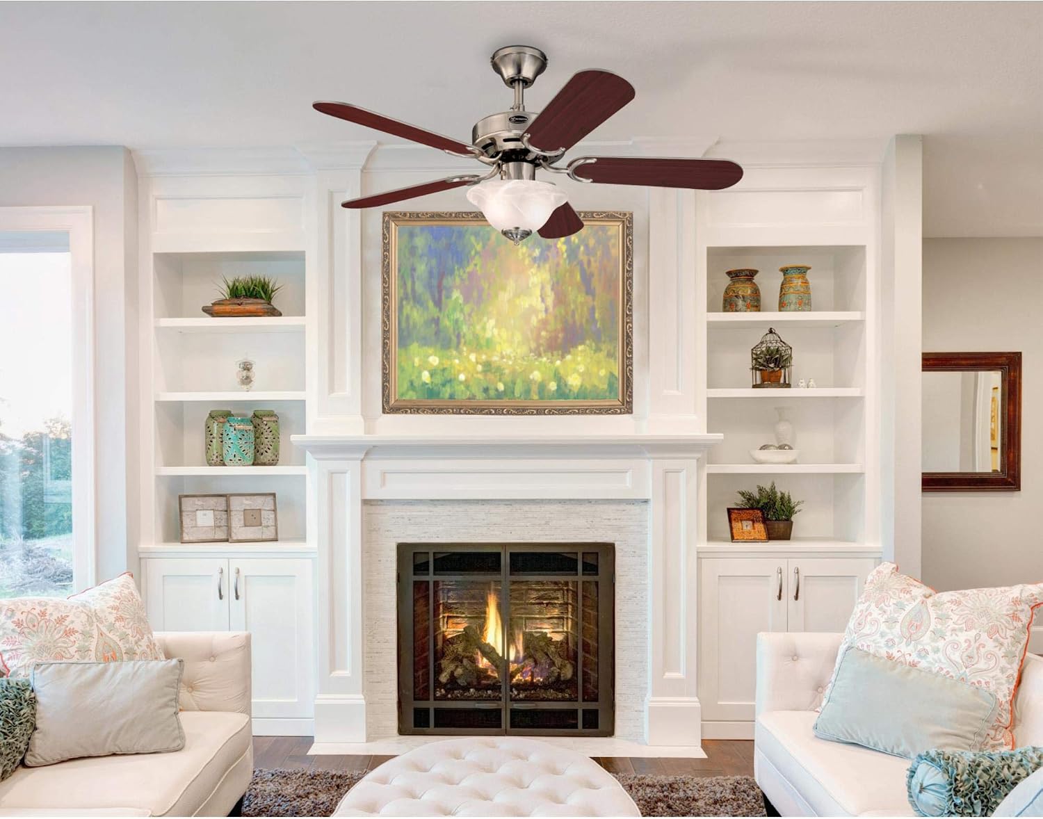 Westinghouse Lighting 7237500 RICHBORO SE Indoor Ceiling Fan with Light, 42 Inch, Brushed Nickel
