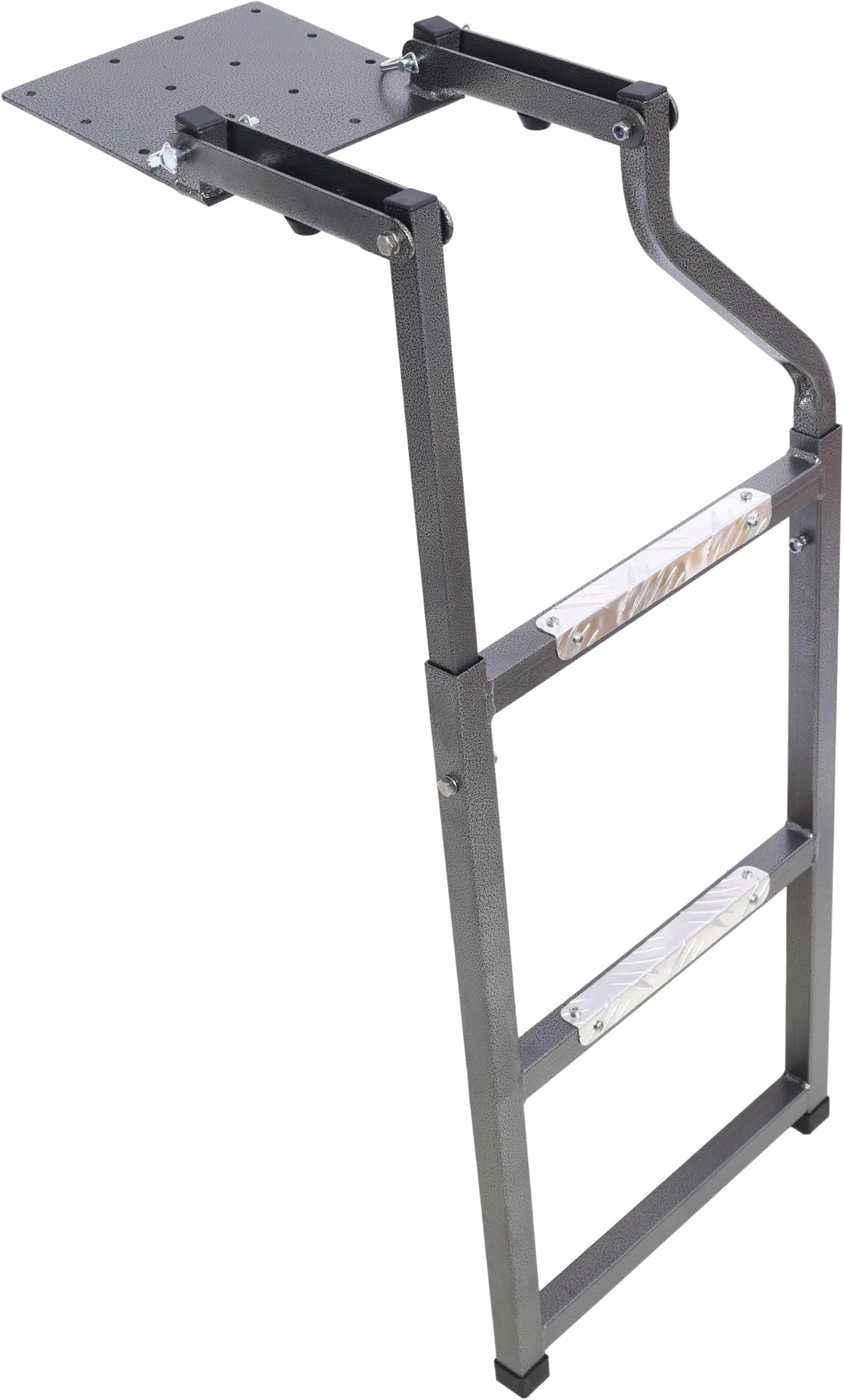 Pickup Truck Tailgate Ladder - Universal Extension Tailgate Step with Stainless Steel Self Drilling Hex Screws, Aluminum Step Grip Plates & Sturdy Rubber Ladder Feet, Easy Install