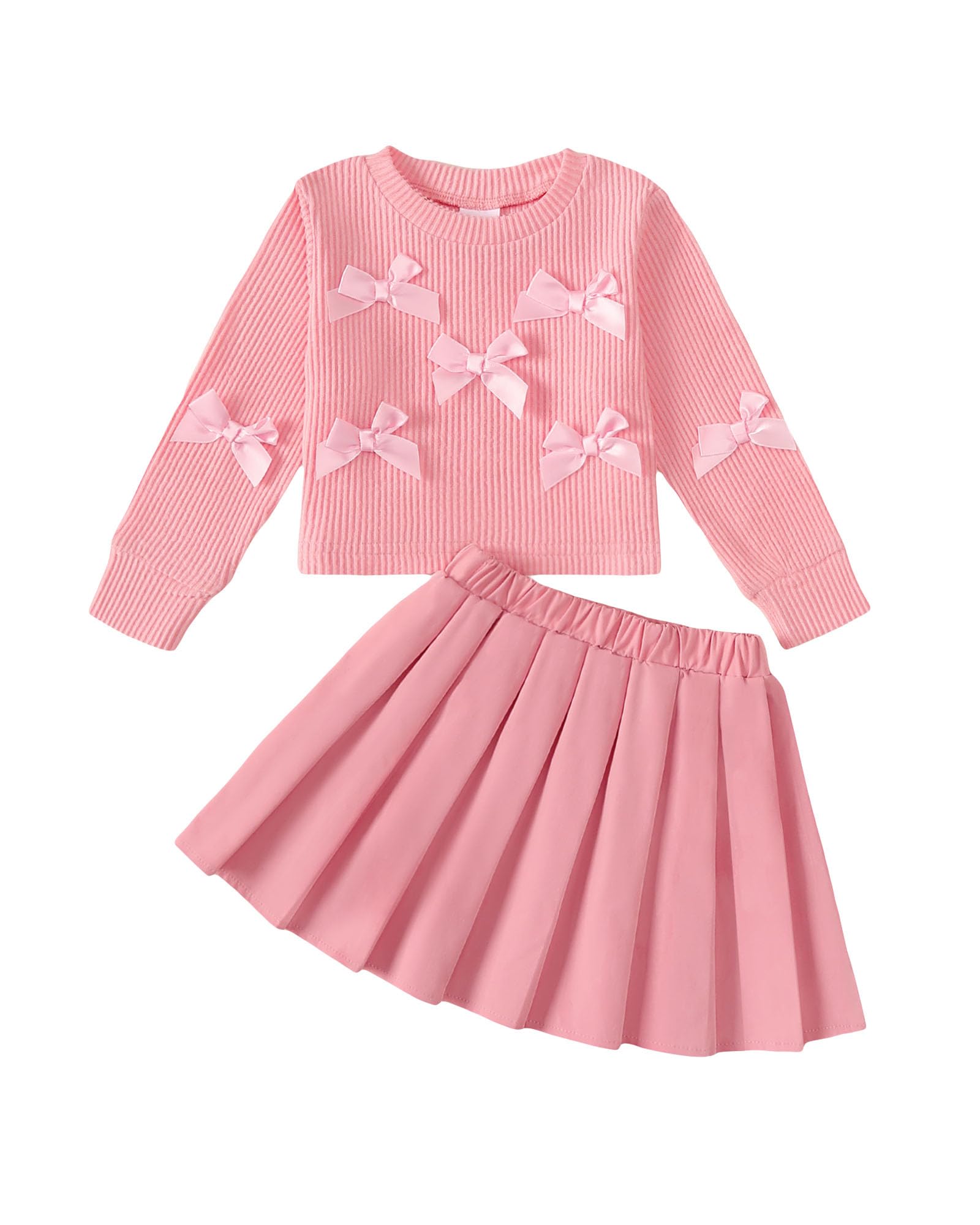 Renotemy Toddler Girls Outfits Winter Little Girl Clothes Skirt Set 18M-6Y