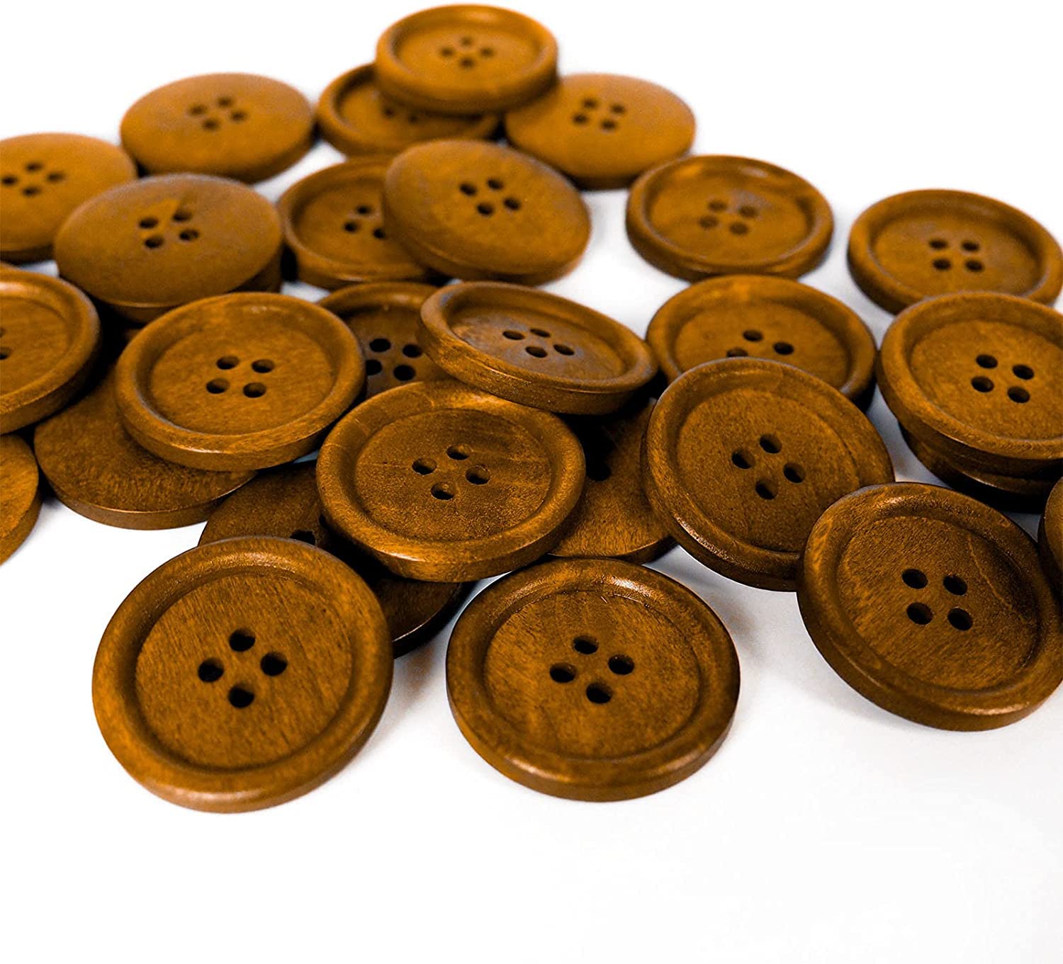 Daily Crafts Pack of Buttons Diameter 25 mm,(1 inch) 4 Holed for Sewing and Art and Craft Round Buttons with 4 Holes (Dark Brown, 50) 3