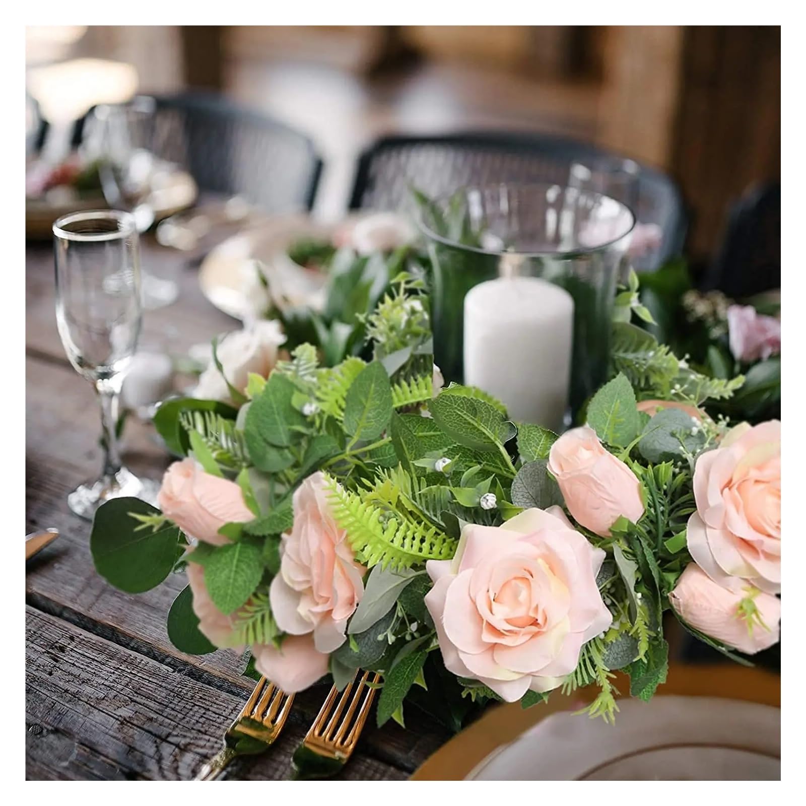 Guirlande de Roses 2 m à 16 têtes for décoration Mariage, fiançailles ou cérémonie(Cham)