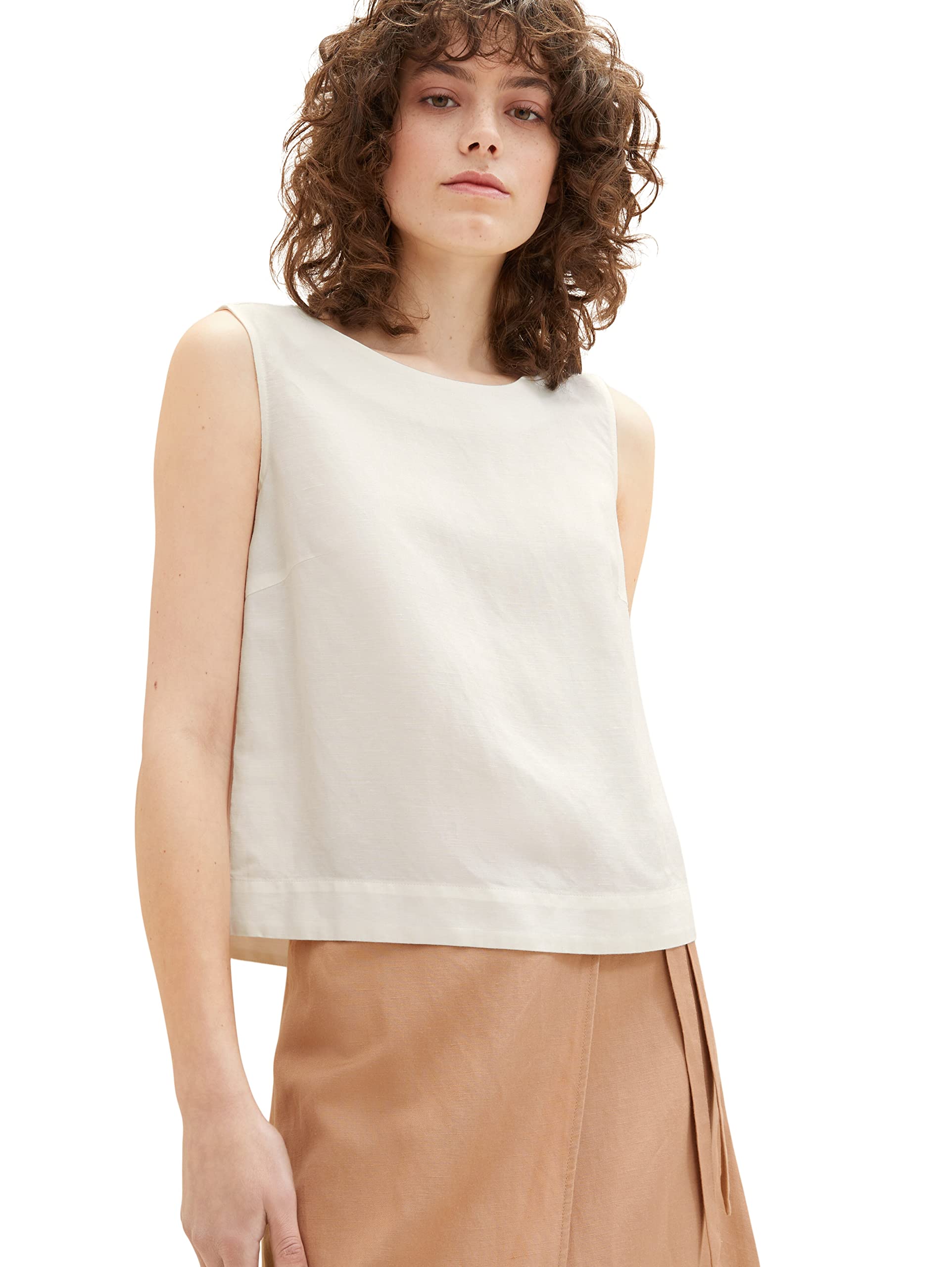 TOM TAILOR 1036710 Camicia da Donna, 10315-Whisper White, 32