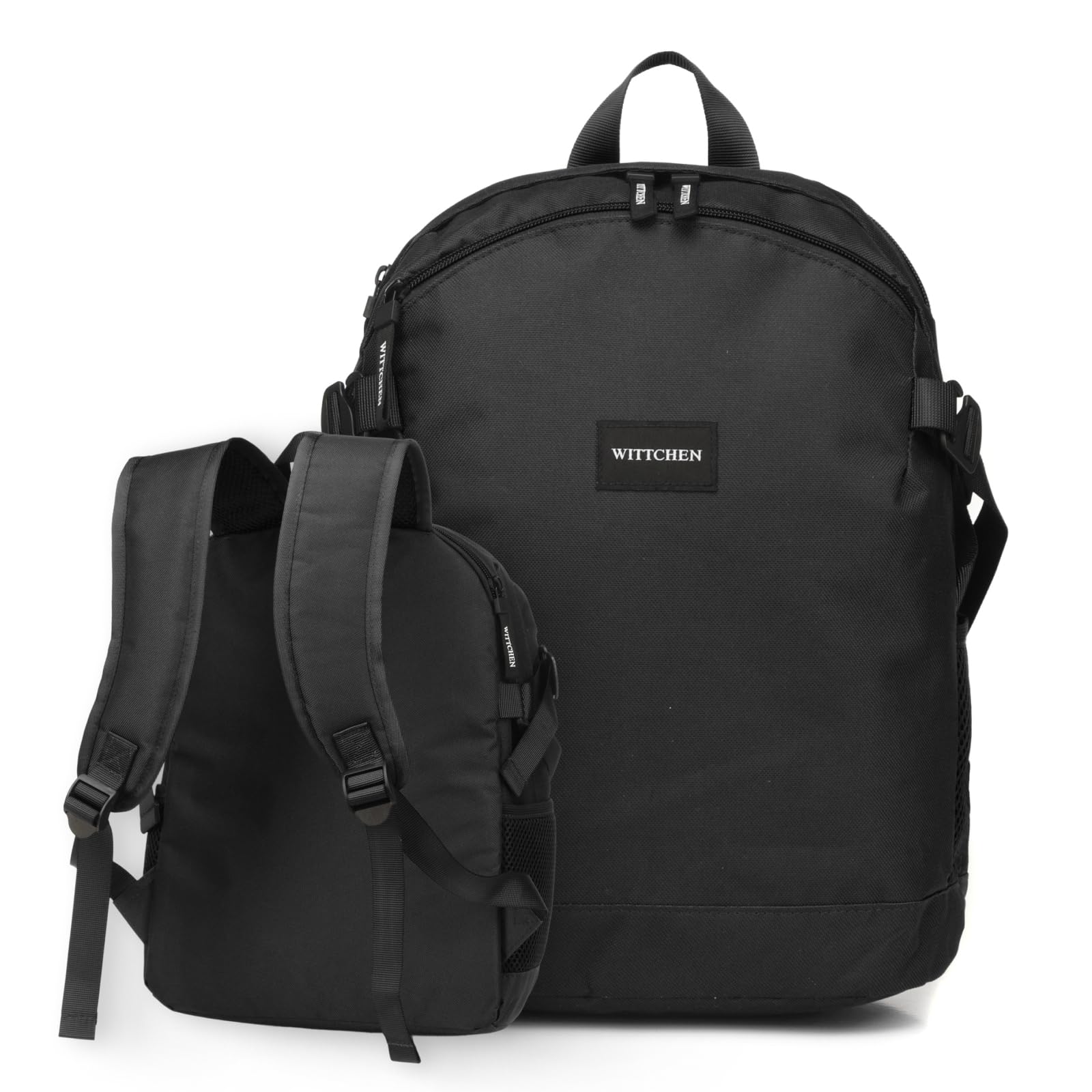 WITTCHEN Expandable Airplane Backpack | 32L Carry-On Backpack | Water Resistant Laptop Backpack 17 Inch | Travel Backpack Carry-on Size | 47 × 32 × 14-18 cm, black, City (37 x 28 x 12 cm), Casual