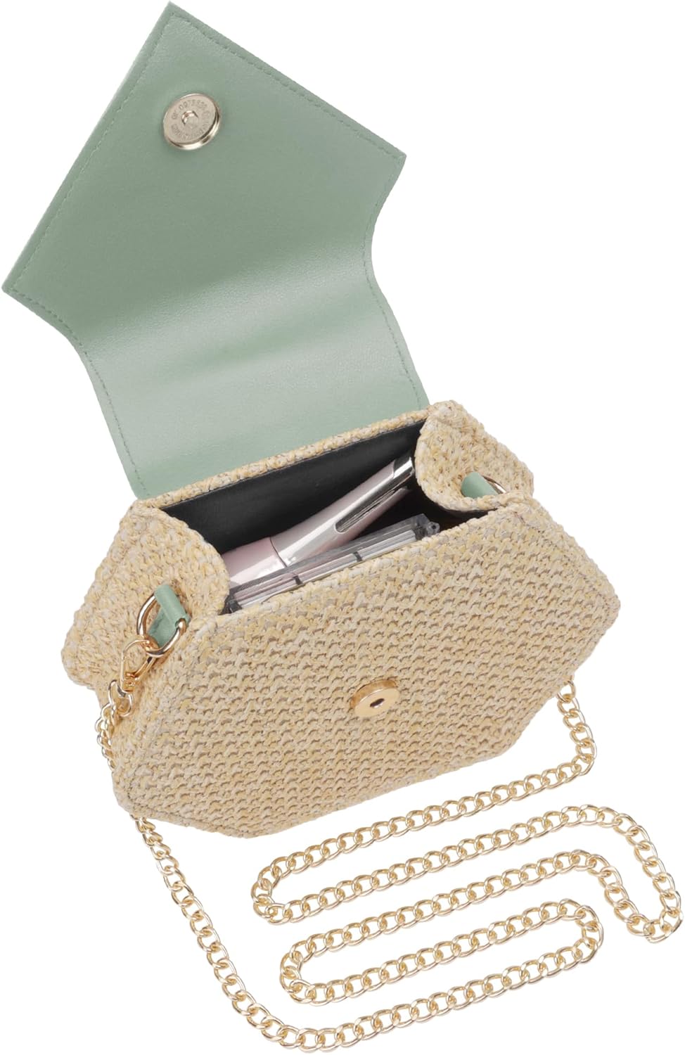 Straw Crossbody Bag for Women Cute Shoulder Handbag Summer Beach Bag Purse with Tassel - Image 6