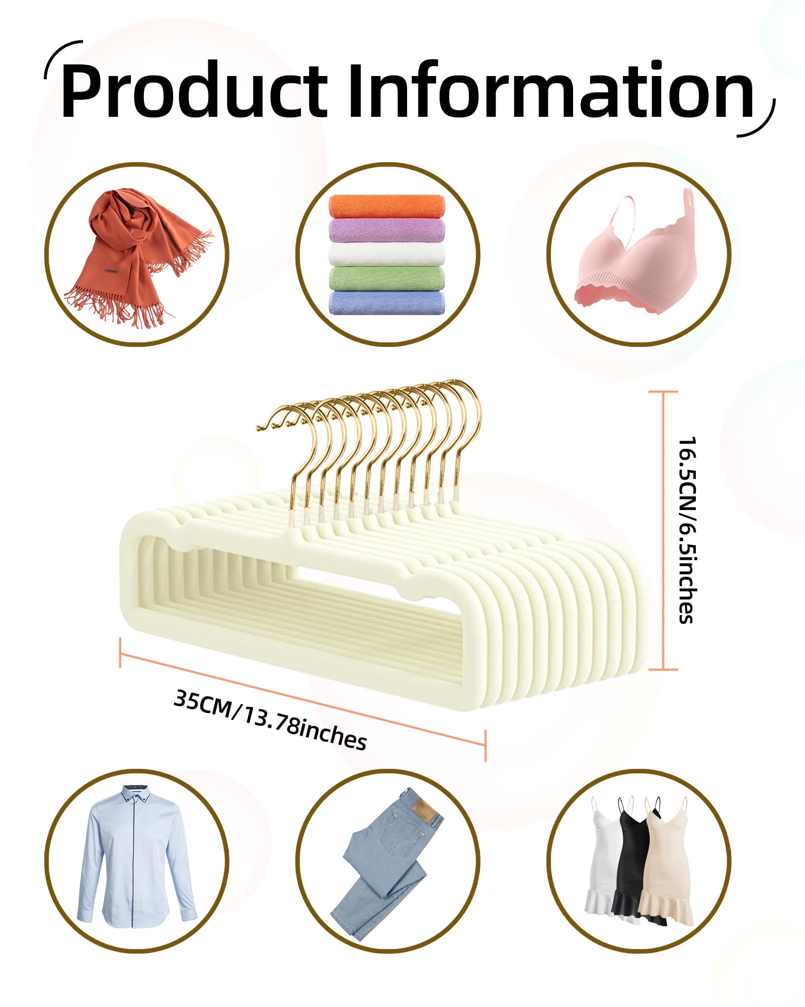 20 Grucce In Velluto Con Barra Antiscivolo Per Pantaloni - 35 Cm, Ganci Girevoli 360°, Salvaspazio Per Armadio (Giallo-Antracite) - 4