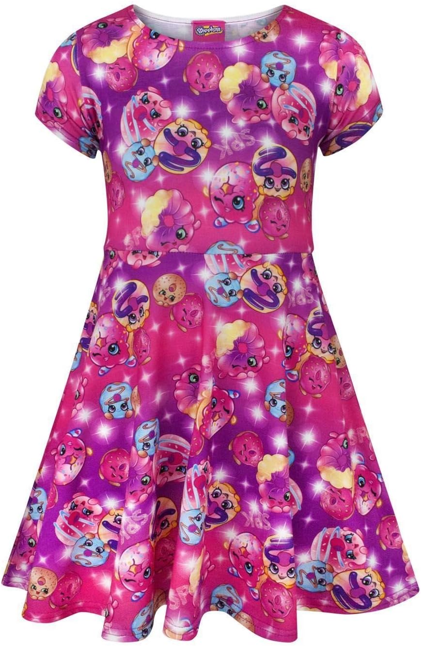 Shopkins D'Lish Donut Girl's Short Sleeved Dress White
