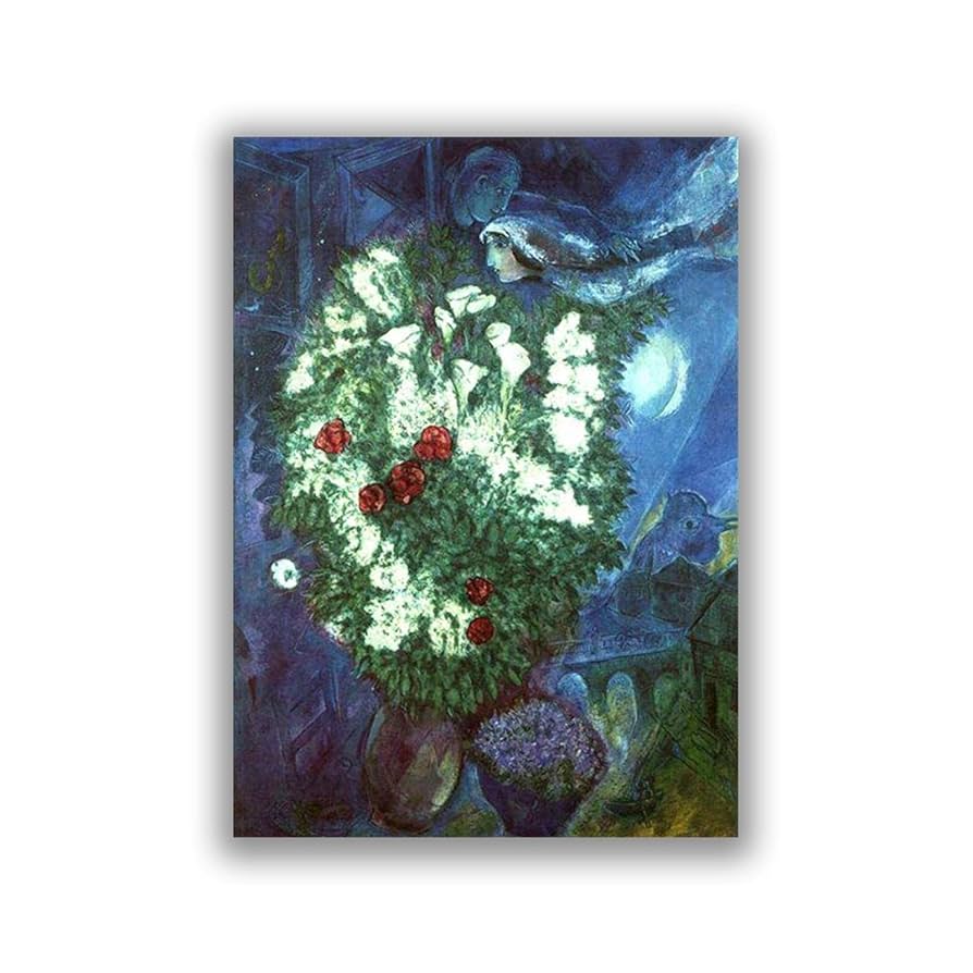 Amazon｜マルク・シャガールの写真をキャンバスに「空飛ぶ恋人