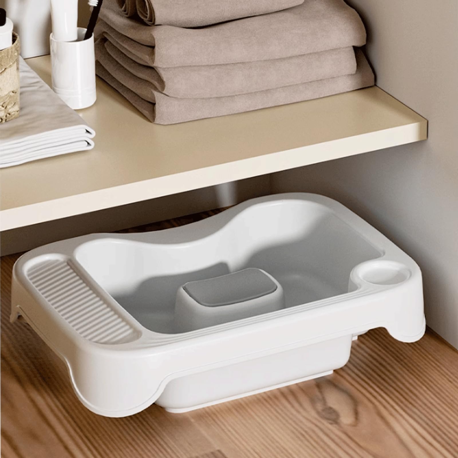 esmen Lavabo para Lavado de Cabello, Cuenco portátil para champú con Manguera de Drenaje, Lavabo para Lavado de Cabello Ajustable en Altura para Embarazadas y Ancianos postrados en Cama