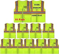 Vista 28 de Chaleco de seguridad reflectante de malla con logotipo personalizado con cremallera Chaleco de alta visibilidad para construcción al aire libre Ropa
