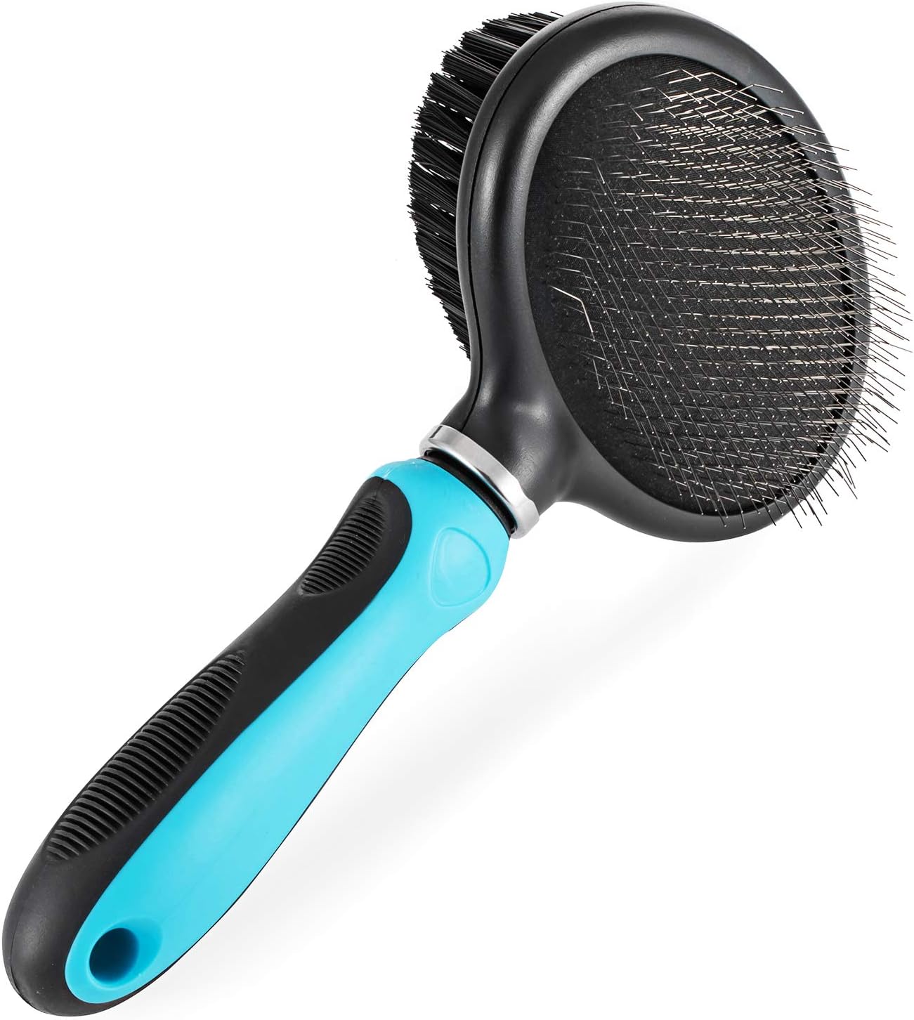 Slicker Double Sided Grooming Brush |Small Medium Dogs and Cats | Long and Short Haired Pet | Blue and Pink Color | Flexible Handle for…