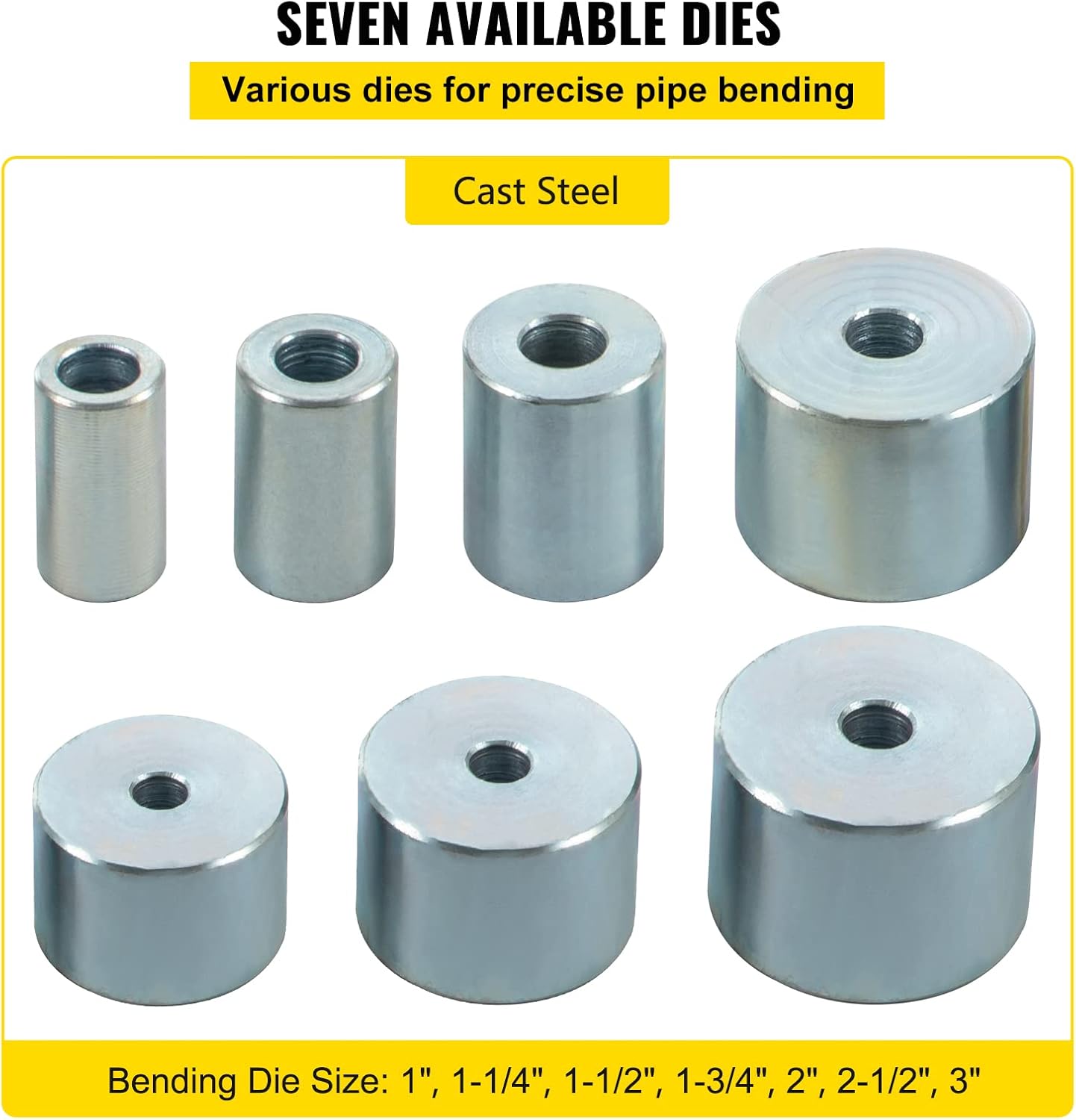 VEVOR YP-9 Manual Bench Top Compact Bender Pipe Bending Machine 7 Dies 1-3inch Metal Fabrication Tube Rod Pipe Bender 44ft Mount Powdercoat Telescopin In Pakistan - Foto 6