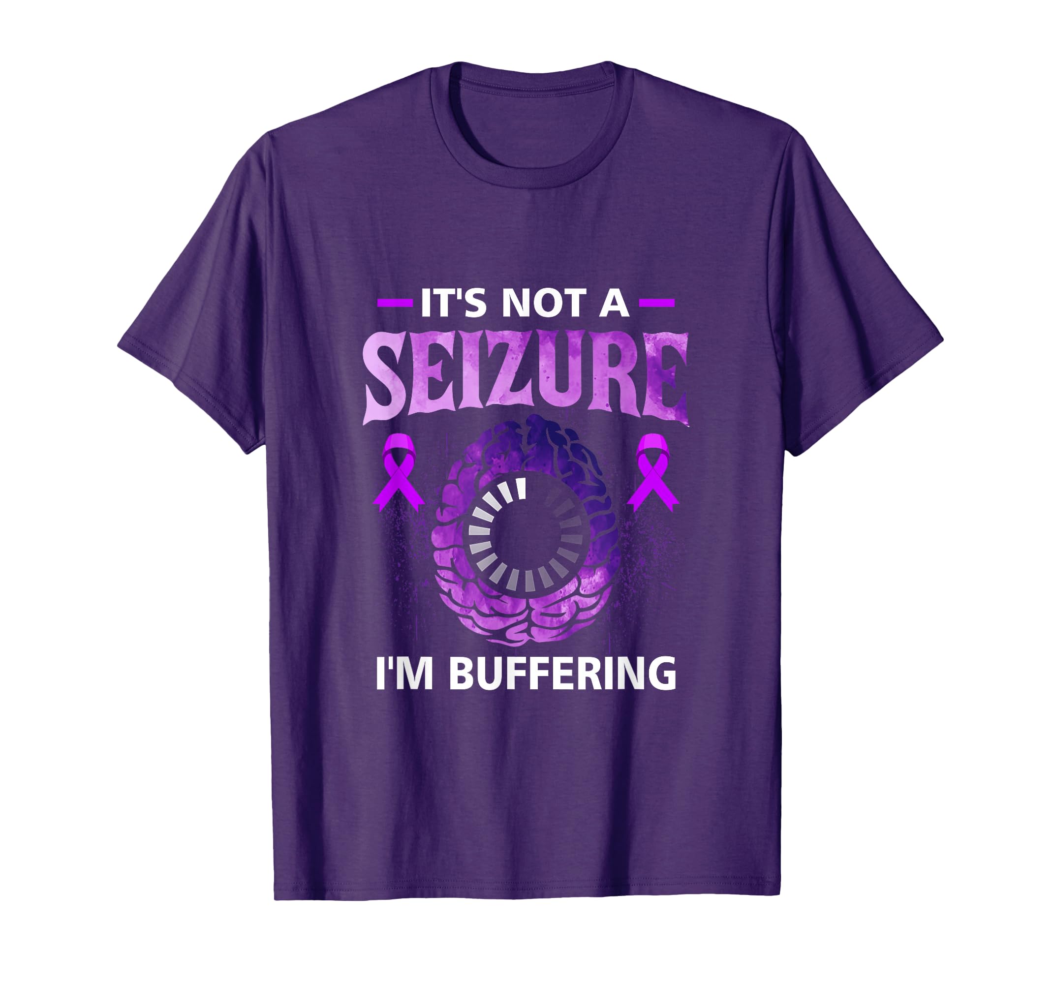 It's Not A Seizure I'm Buffering Purple Epilepsy Awareness T-Shirt