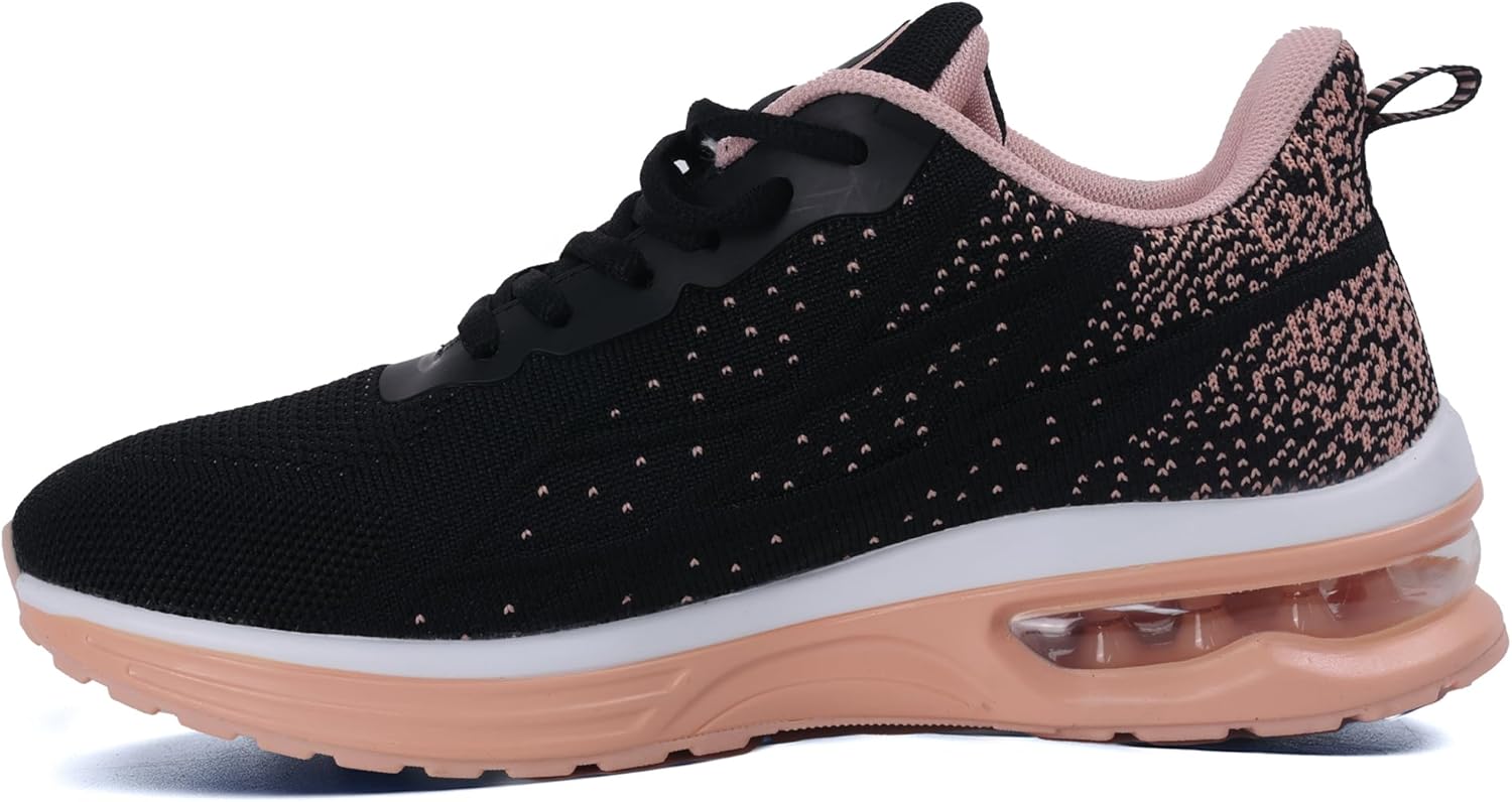 MEHOTO Womens Tennis Shoes Athletic Running Shoes Fashion Walking Sneaker for Sport Fitness Gym Jogging, Color Peachblack, Size 6