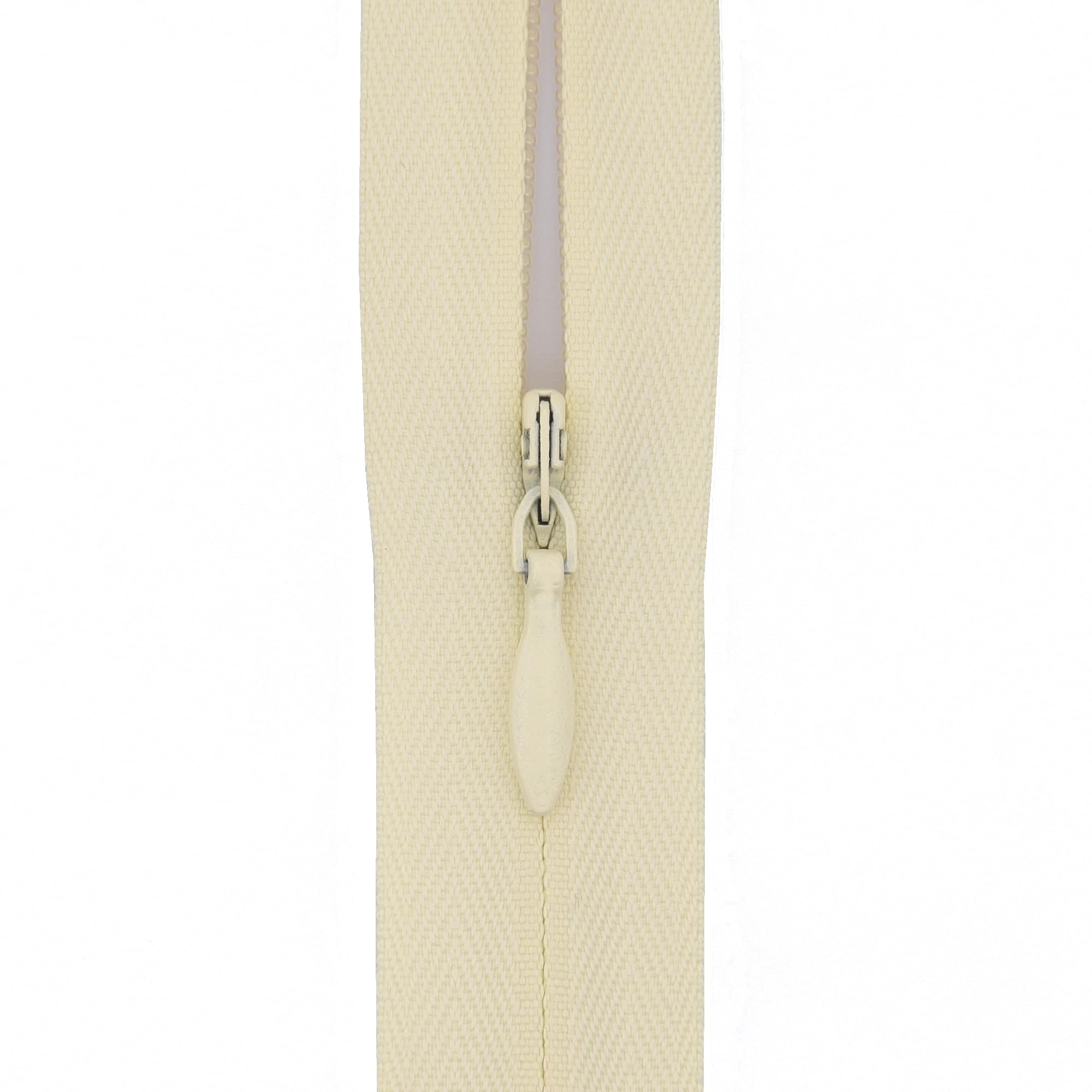 #3 Invisible Zip 20 Inch (51cm) –with Woven Tape for Gowns, Floor Cushions & Upholstery - Professional Hidden Nylon Zips for Dressmaking & Soft Furnishings - 5 Zips (Light Buttercream)