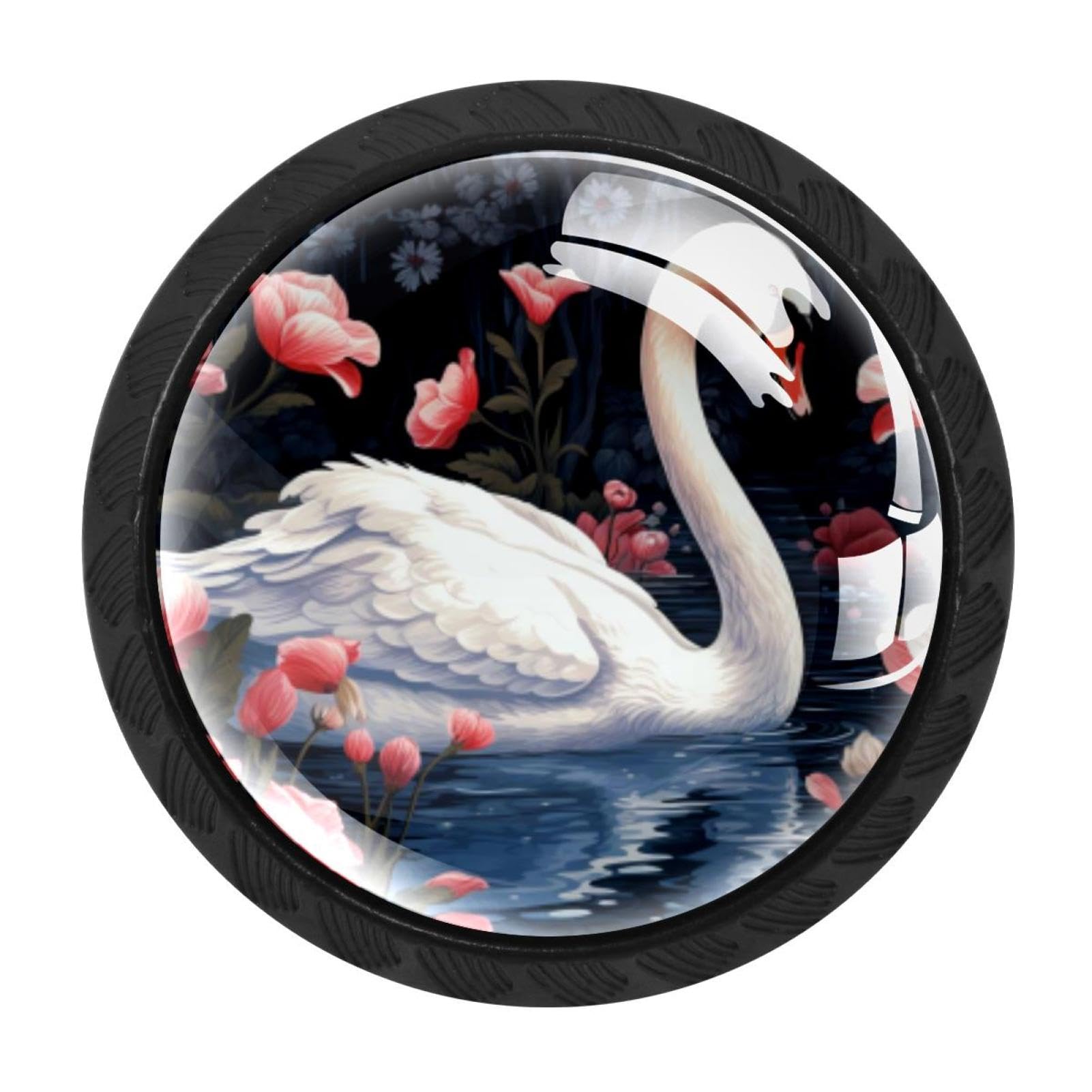 CHENZZZZ 4 Pieces Kitchen Cabinet Drawer Dresser Door Knobs Pulls Handles, Swan