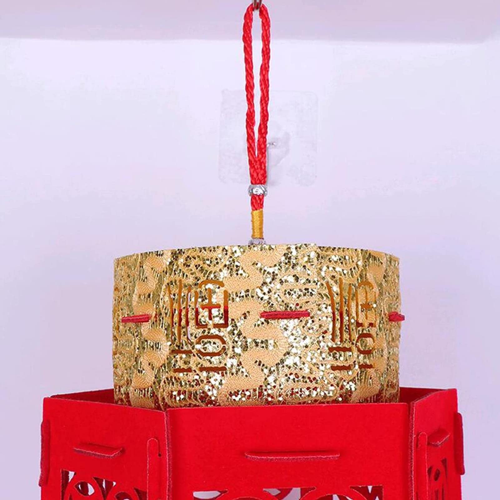 Chinesische Laternen Für Mondneujahr & Frühlingsfest – 2 Stück, Rot Mit Goldenen Akzenten, 30 Cm Durchmesser, Aus Satingewebe