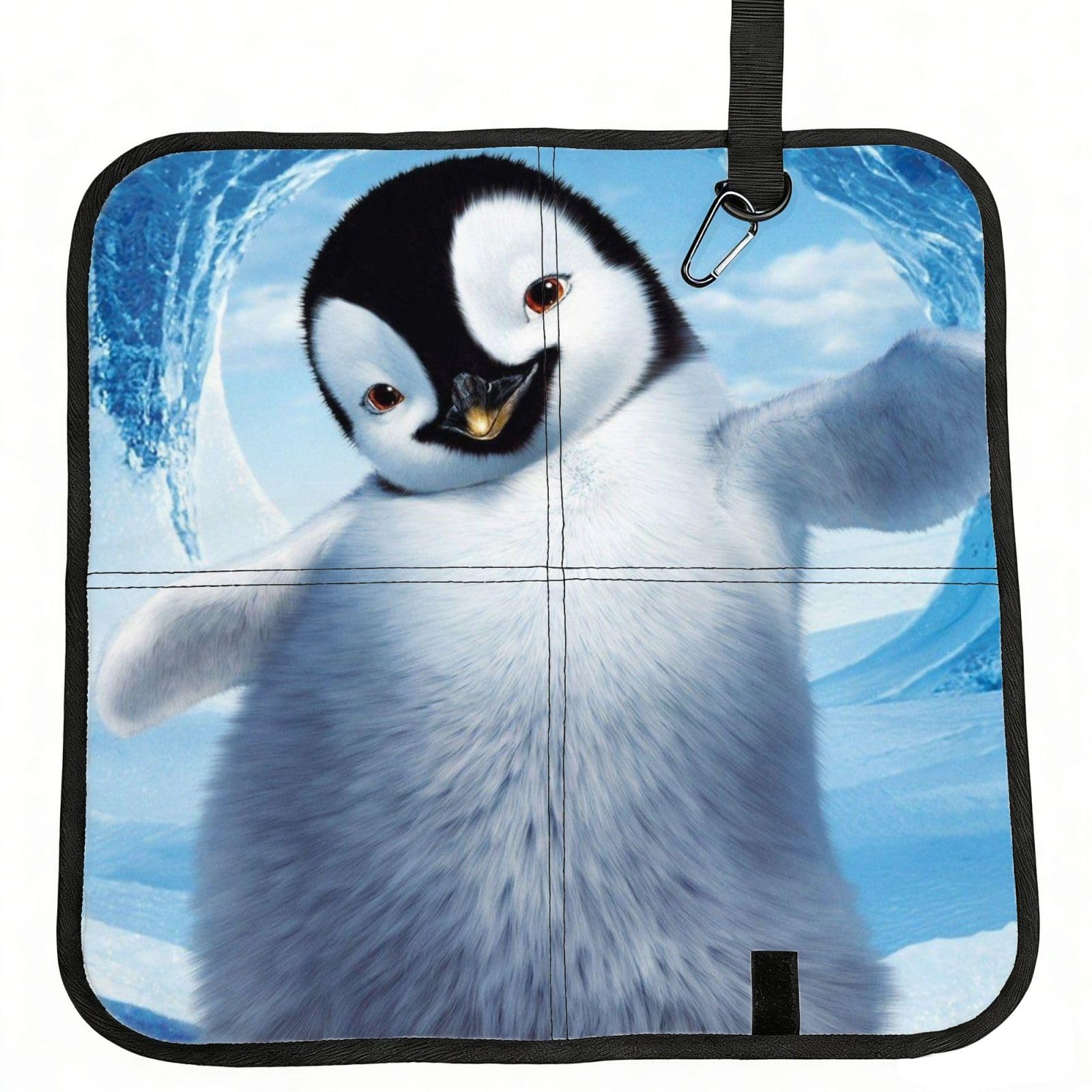 ERCgad Cute Penguins Taking Pictures Print Foldable Seat Cushion Portable Chair Pad Lightweight Travel Outdoor Office Home