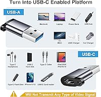 Vista 3 de Adaptador USB C hembra a USB macho, paquete de 6, adaptador USB tipo A a tipo C para iPhone 17, 16, 15, 13, MacBook Pro, laptop, iPad, AirPods y más